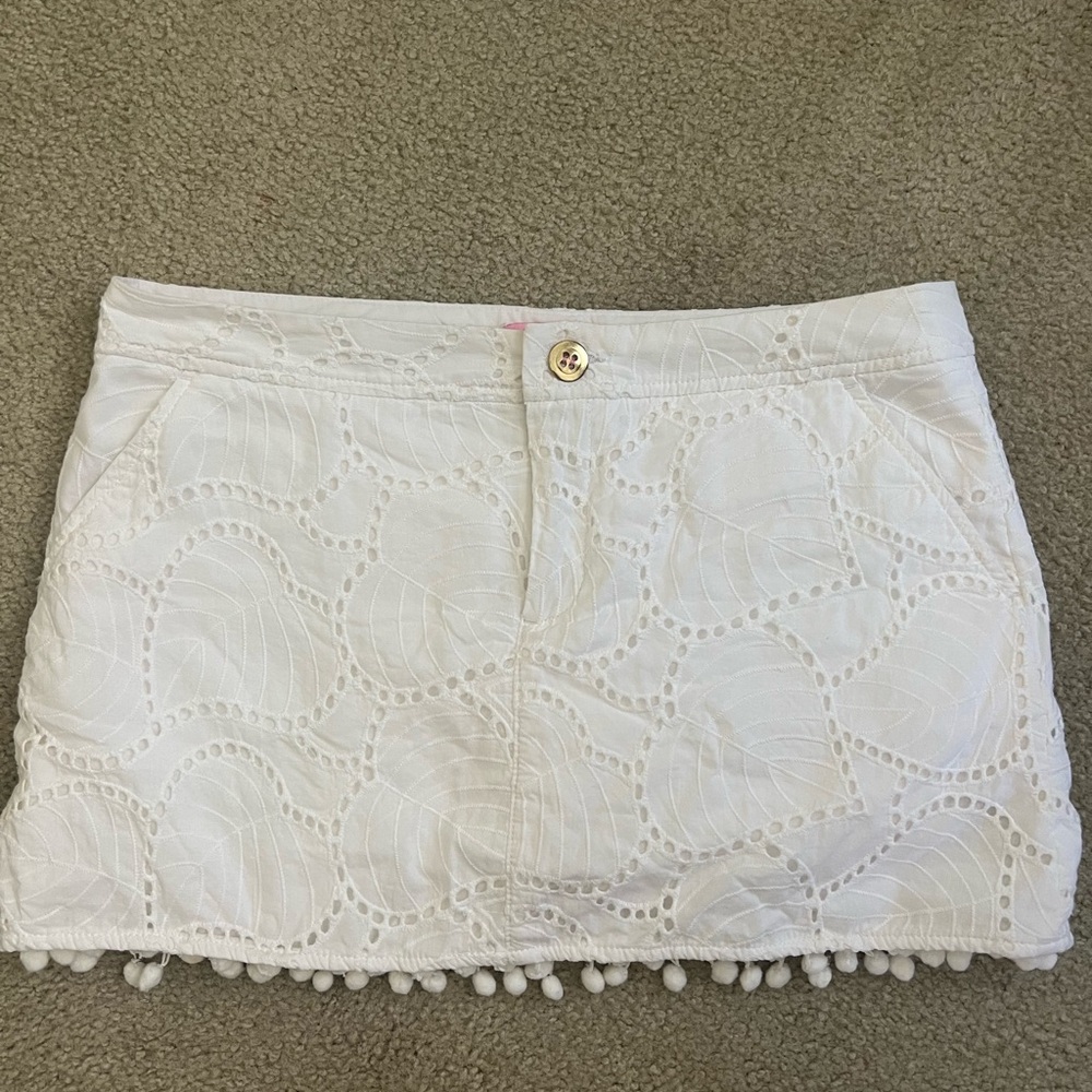 Lilly Pulitzer White Lace Mini Skirt